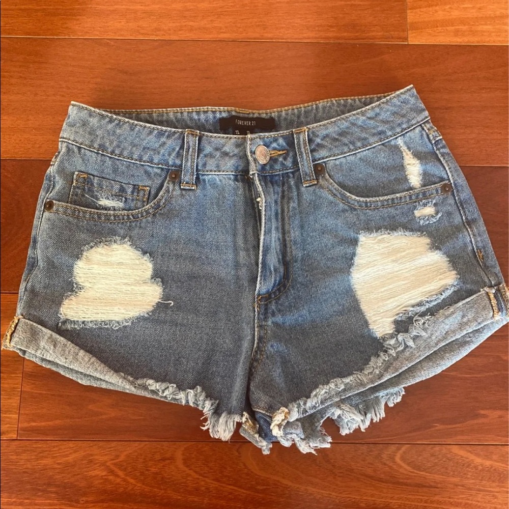 Forever 21 High waisted Distressed Denim Shorts